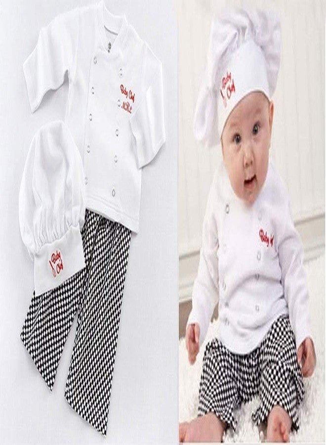 stylesilove Baby Unisex Cook Cuisine Chef Costume, Pants and Hat 3-pc (80/6-12 Months) White - Image 2